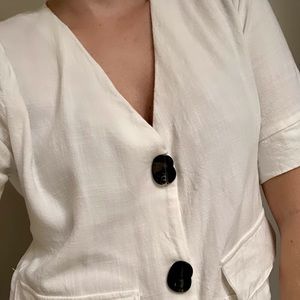 Topshop White Short Sleeve Blouse